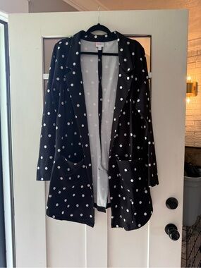 LuLaRoe Black Polka Dot Open Cardigan